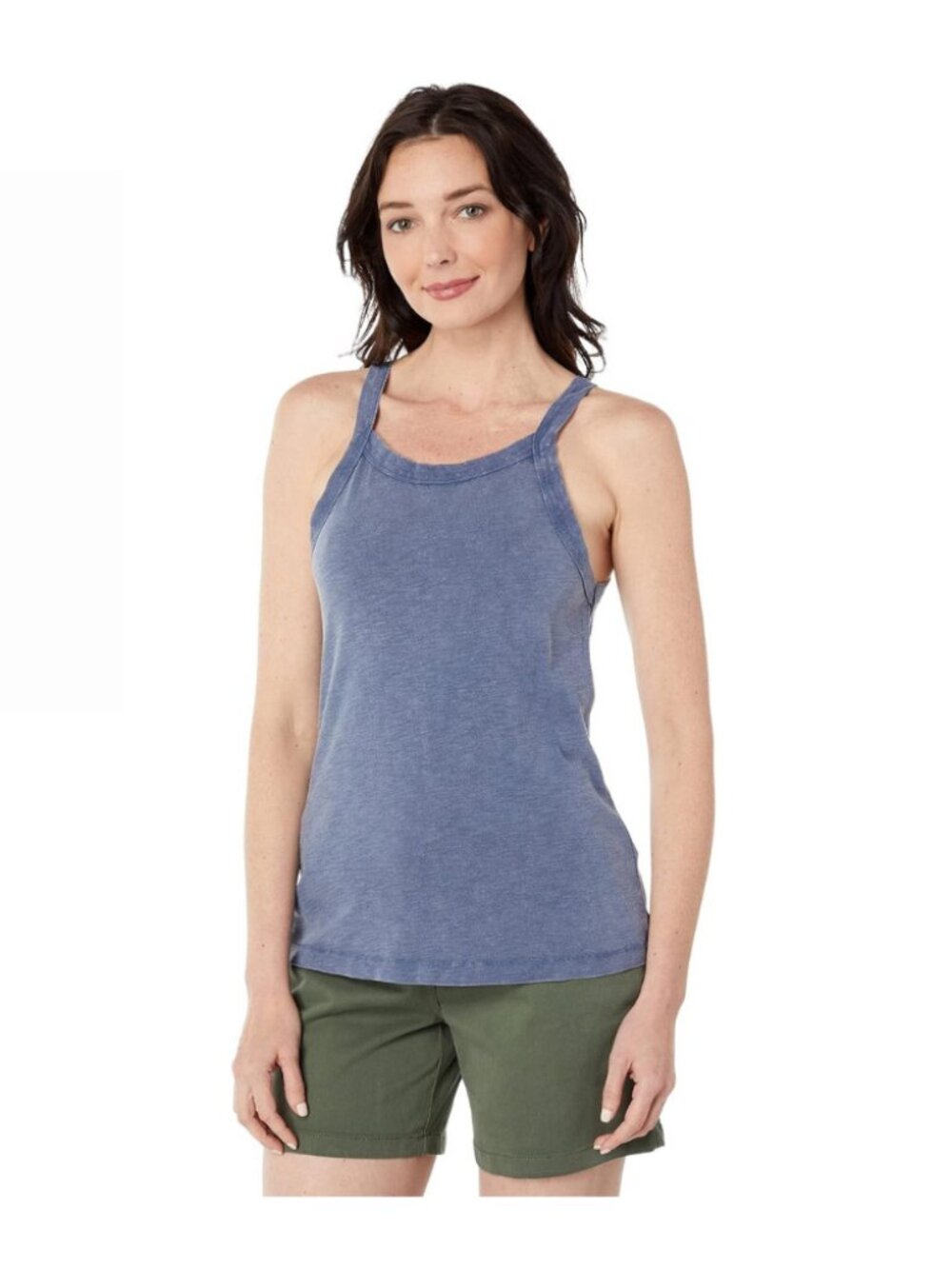 Splendid Emilie Knit Slub Halter Racerback Tank Top Shirt Blue Size XS